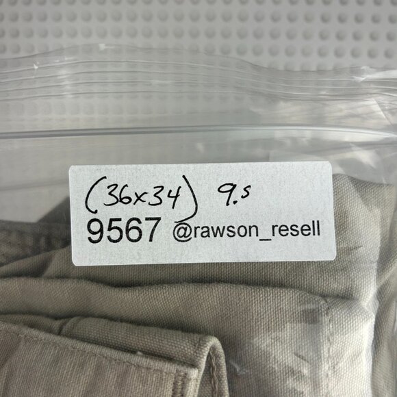 Carhartt Carpenter Pants 36x34 Tan Distressed Faded Work Wear B151 Y2K Hammer - Picture 6 of 6